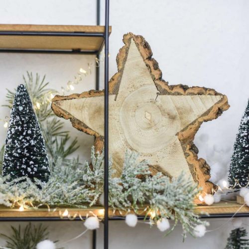tételeket Faszeletből készült tálca, karácsonyi, fa dekorációs csillag, natúr fa Ø20cm