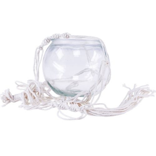 tételeket Makramé függőkosár üveg dekoratív váza kerek Ø13,5cm