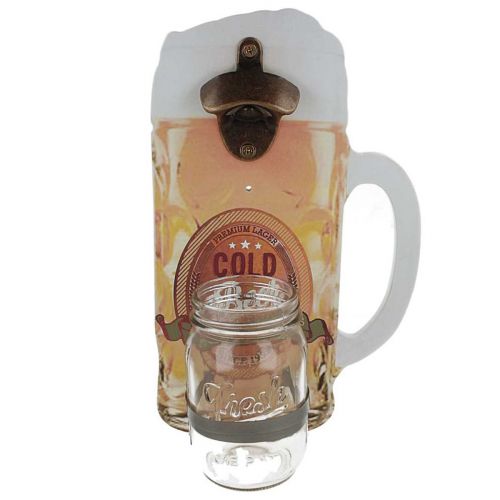 tételeket Fali sörnyitó gyűjtőedénnyel 30cm x 18cm