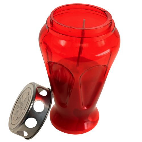 tételeket Sírgyertyák piros csepp gyászlámpák Ø9cm H17cm 4 db