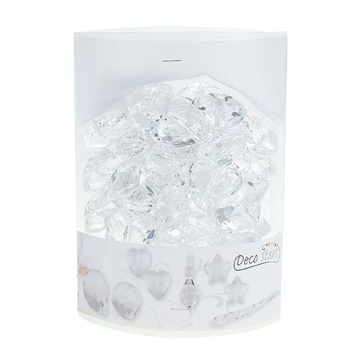 Floristik24 Akril szív 3cm átlátszó 44p