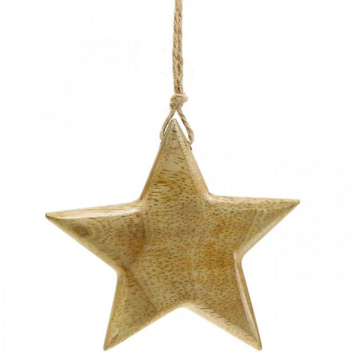 Floristik24 Adventi dekoráció, csillag fából, karácsonyi dekoráció csillag H9cm 3 db