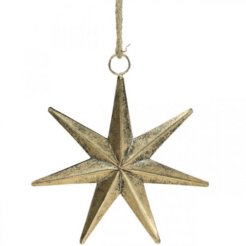 Karácsonyi dekoráció csillag medál arany antik megjelenés 19,5cm