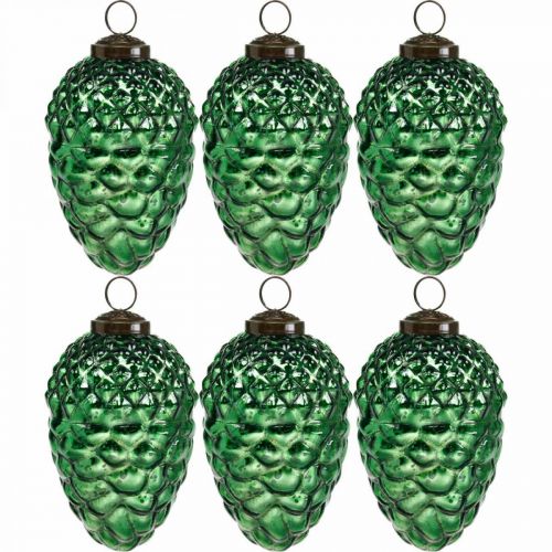 Floristik24 Adventi dekoráció, dísztobozok, őszi gyümölcsök valódi üveg, antik megjelenés Ø7cm H11,5cm 6db