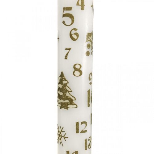 tételeket Adventi naptár gyertya fehér gyertyák karácsonyi H25cm 2db