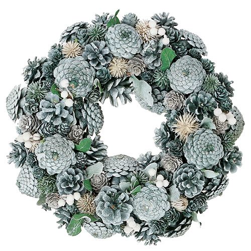 Adventi koszorú kúpokkal zöld Ø35cm | Floristik24.hu