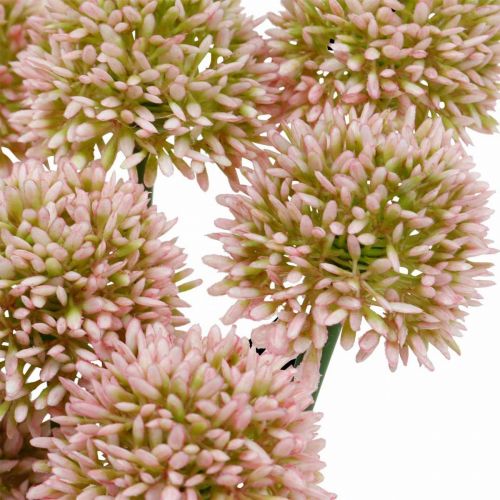 tételeket Művirág allium rózsaszín 38cm műdíszhagyma selyemvirág csokorban 12db