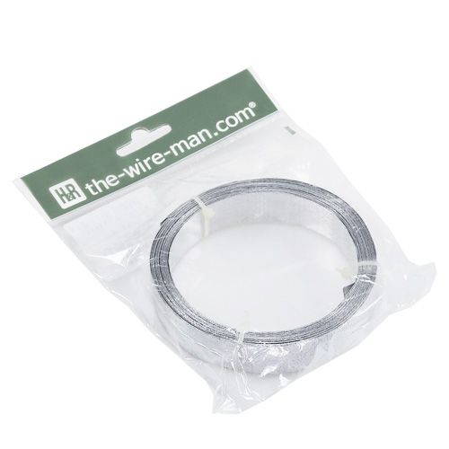 tételeket Alumínium lapos drótszalag, matt ezüst, 20mm x 5m - dekorációs szalag, kézműveskedés, barkácsolás