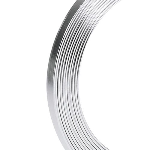 Floristik24 Alumínium lapos huzal ezüst 5mm x 1mm 2,5m