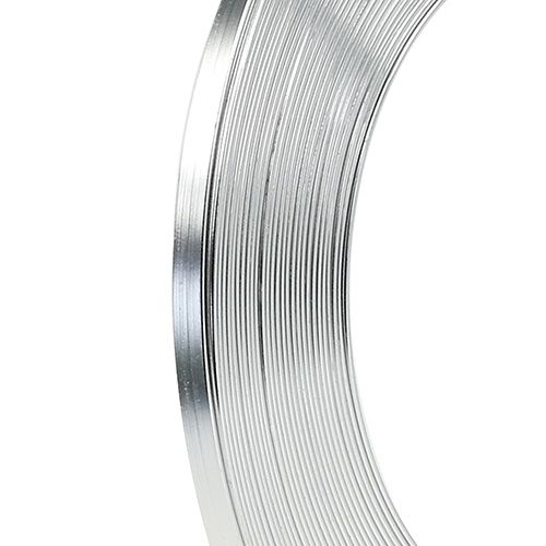 Floristik24 Alumínium lapos huzal ezüst 5mm x1mm 10m