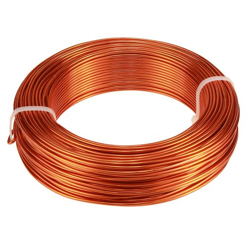tételeket Alumínium kézműves drót, narancssárga, Ø2mm, 500g, 60m, barkács dekorációhoz