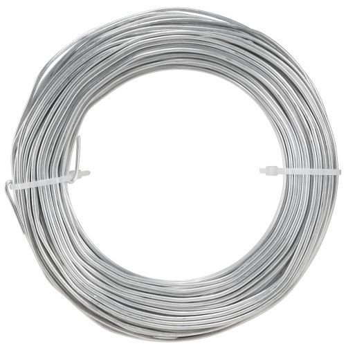 Floristik24 Alumínium huzal ezüst fém kézműves huzalban 2mm 500g