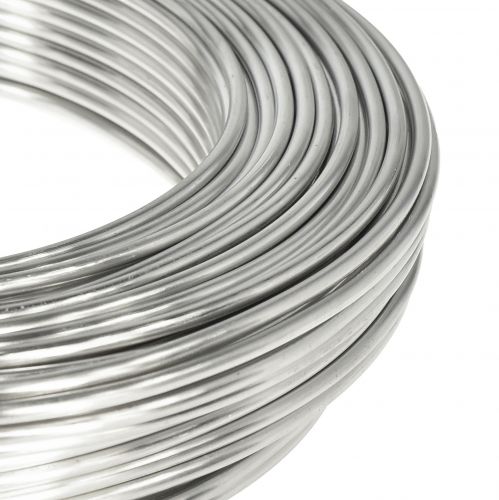 Floristik24 Alumíniumhuzal dekoratív huzal kézműves huzal ezüst Ø3mm 1kg