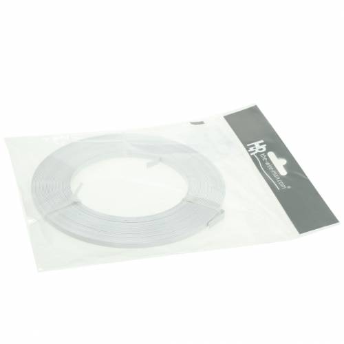 Floristik24 Alumínium lapos huzal, 5 mm-es 10 m-es fehér gyöngyfűző drót