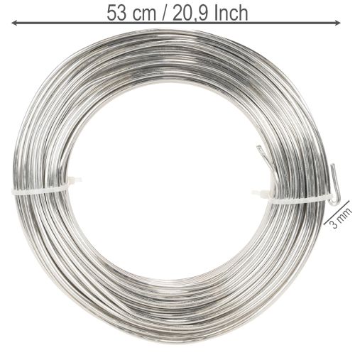 Alumínium drót, ezüst, 3mm, kreatív projektekhez, 1kg | Floristik24.hu