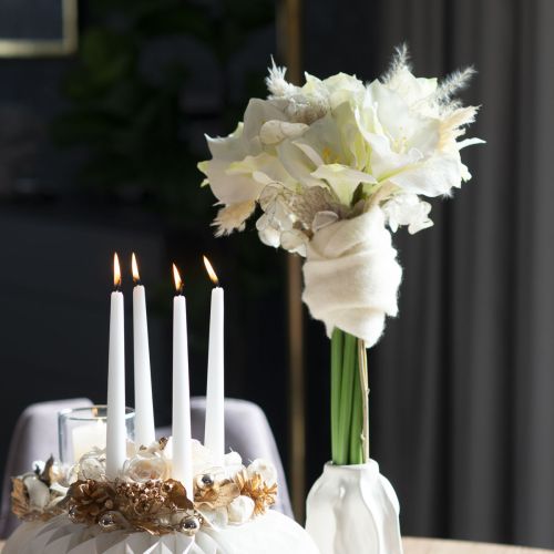 Művirág amarillisz, fehér, szárral, adventi és karácsonyi, 50cm | Floristik24.hu