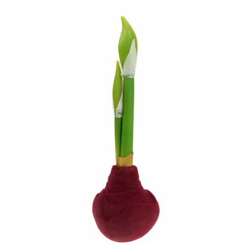 Floristik24 Amarillisz gumó bimbóval Mesterséges 30cm Burgundy