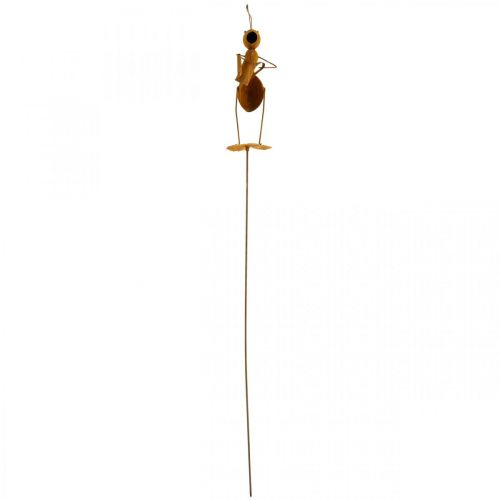 Floristik24 Kerti dekoráció, fém dugóhangya, növényi dugós patina, hangya ásóval