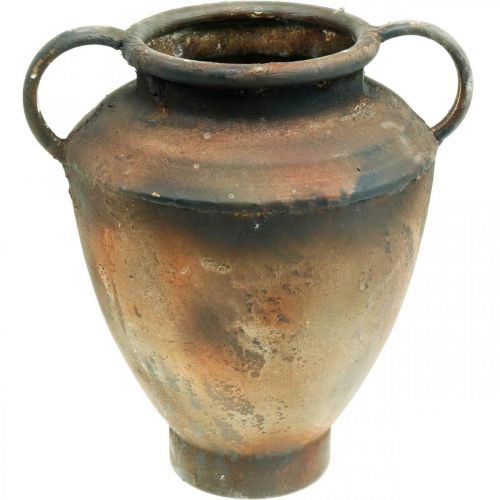 Floristik24 Amphora antik megjelenés ültetőváza fém kerti dekorációhoz H29cm