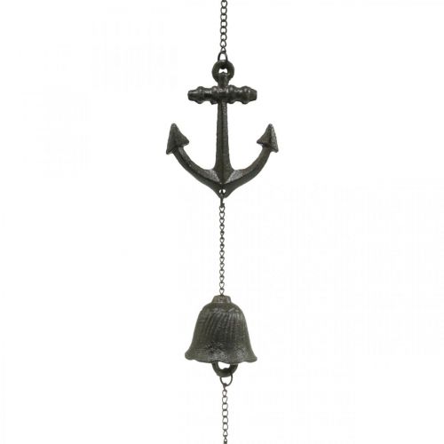 tételeket Akasztós horgonyharang, tengeri dekorációs szélcsengő, öntöttvas 47,5 cm