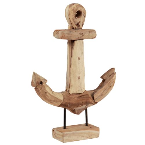 Floristik24 Horgonydísz fa fém, teak alappal tengeri 26×7×38cm
