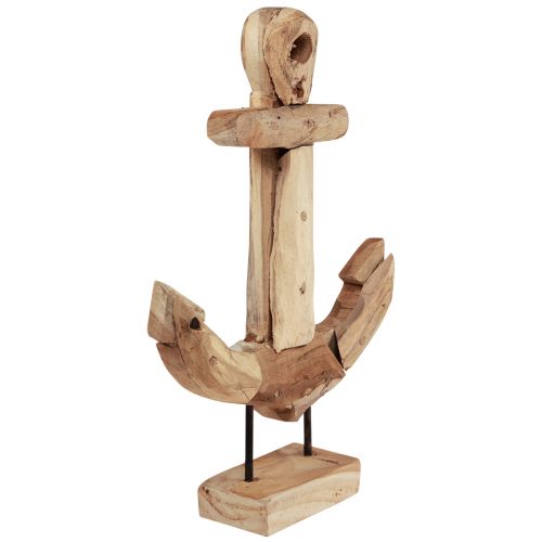 Floristik24 Horgonydísz fa fém, teak alappal tengeri 26×7×38cm