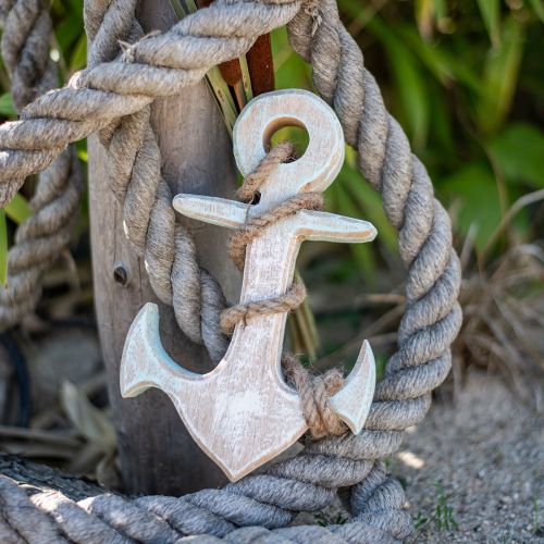 tételeket Anchor Deco Wood Maritime Deco White Blue 24,5cmx14,5cm