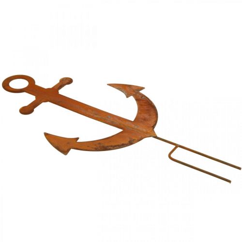 Floristik24 Dugaszolható horgony, tengeri kertdísz, fém dugós patina H48cm