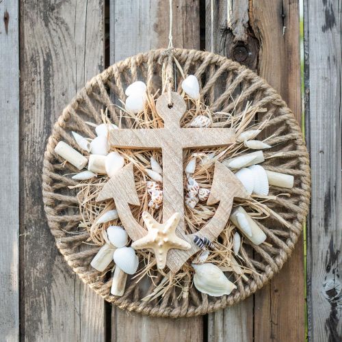 tételeket Függő horgony Mango fa tengeri akasztó Natúr H24,5cm