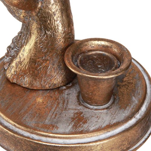 Floristik24 Antik gyertyatartó üveg szarvasfej arany fém 26cm