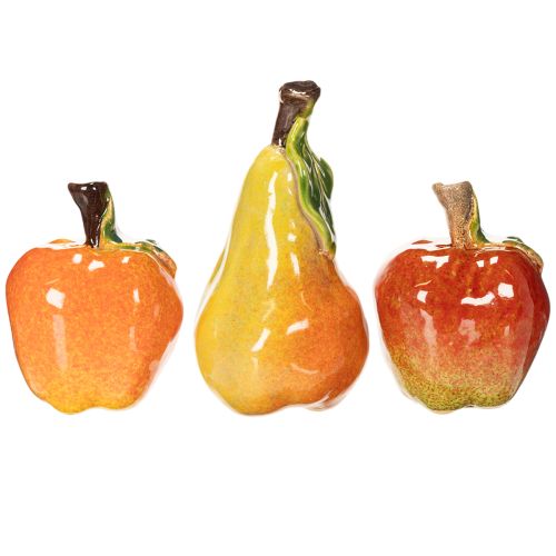 Mesterséges Gyümölcs Szett Alma Körte Dekoratív Elem Ősz 12cm 3db vétel | Floristik24.hu