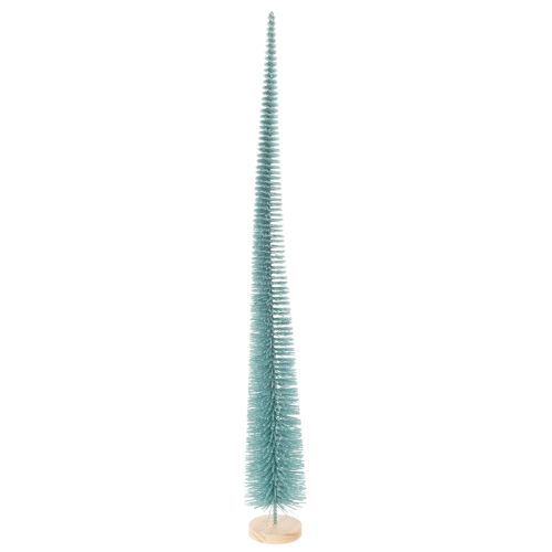 Műfenyő, díszfa, finom dizájn, fa talppal, 80 cm
