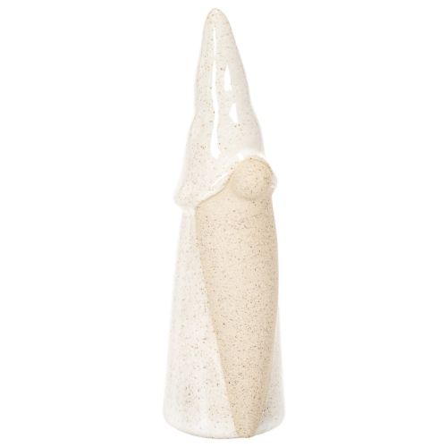 Dekoratív törpe figura, világos kerámia, skandináv stílusú, 18 cm, 3 darabos
