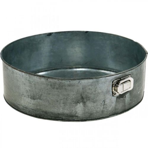 Floristik24 Ültető, dekoratív tepsi, rugós tepsi ültetéshez, fém díszítéssel Ø24cm H7,5cm