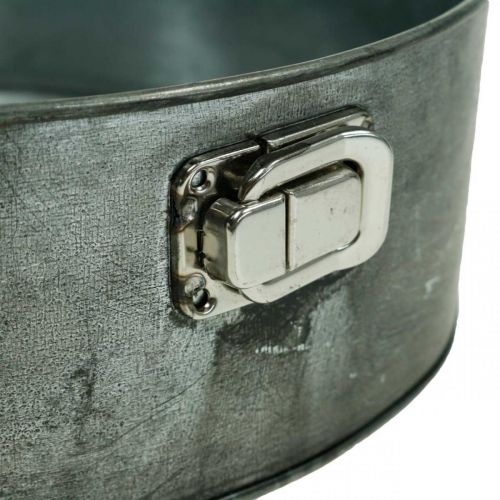 Floristik24 Ültető, dekoratív tepsi, rugós tepsi ültetéshez, fém díszítéssel Ø24cm H7,5cm