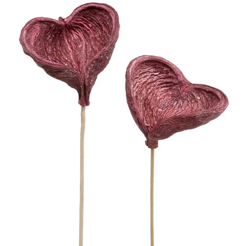 Badam pálcán piros, fehérre meszelt 25 db