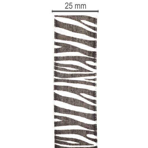 Ajándék szalag zebra mintával, 25 mm széles, 20 m hosszú | Floristik24.hu