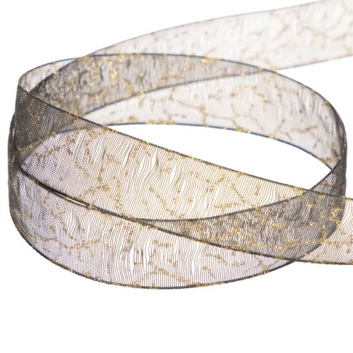 Dekoratív szalag, átlátszó organza szalag asztaldíszítéshez, 15 mm széles, 20 m hosszú | Floristik24.hu