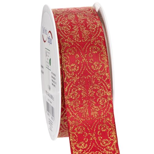 Ajándékszalag ünnepi mintával, kézműveskedéshez és díszítéshez, 40mm x 15m