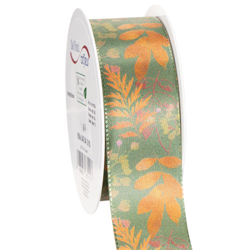 Dekoratív szalag levél motívummal, őszi dekoráció, 40mm x 15m