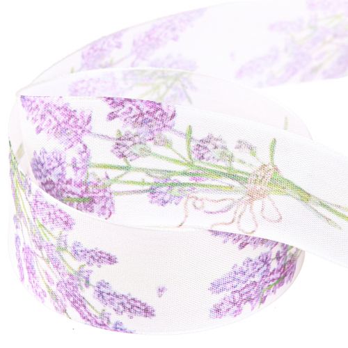 tételeket Szalag levendula selyem szalag levendula csokorral 40mm 15m