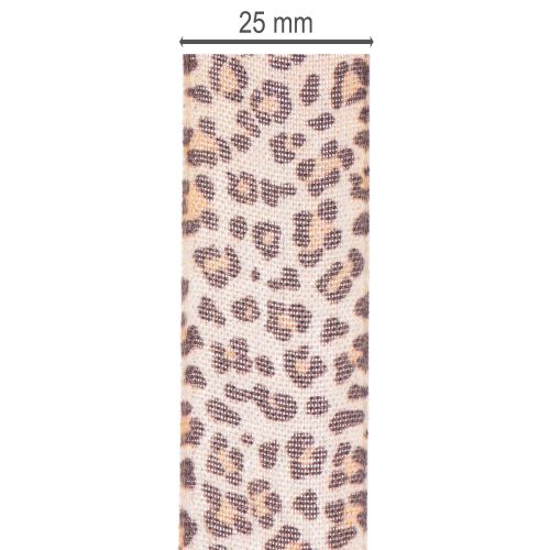Ajándék szalag állatmintás leopárd mintával, 25 mm széles, 18 m hosszú | Floristik24.hu