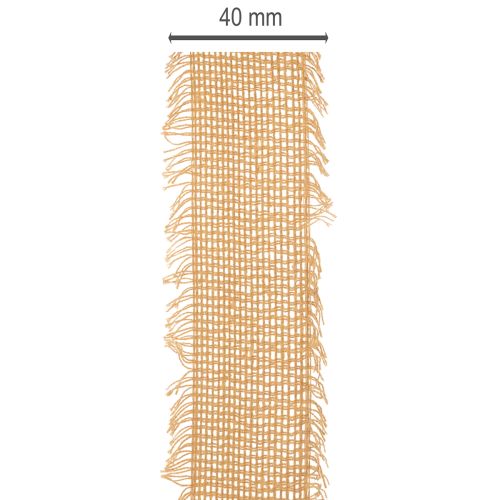 Dekoratív pamut szalag, rusztikus stílusú, rojtos, 40 mm, 30 m | Floristik24.hu