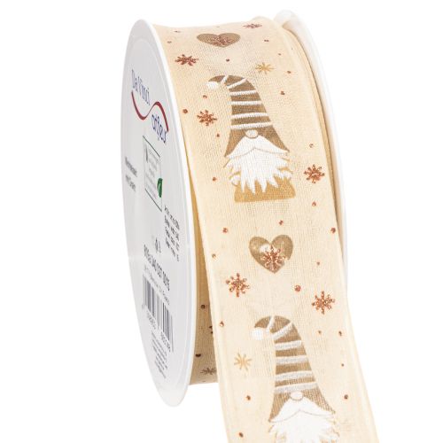 Dekoratív szalag törpékkel és szívekkel ajándékozáshoz és kézműveskedéshez, 40mm x 15m