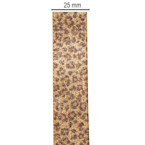 Leopárdmintás ajándékszalag kreatív dekorációhoz és virágkötészethez, 25mm x 20m | Floristik24.hu