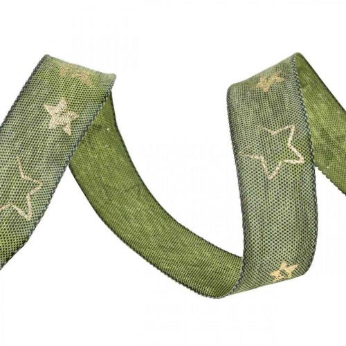 tételeket Deco szalag Karácsonyi masni szalag csillagok zöld arany L15m