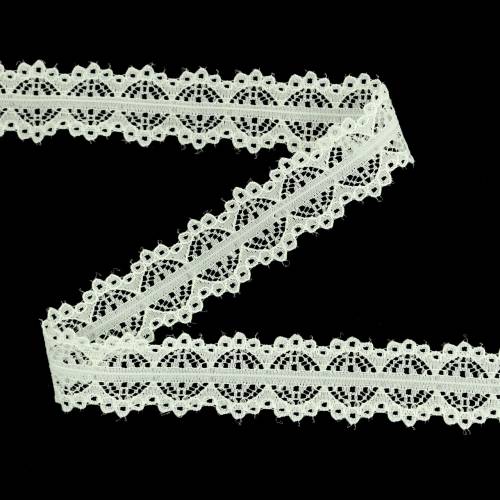 Floristik24 Csipke szalag krém 26mm 20m