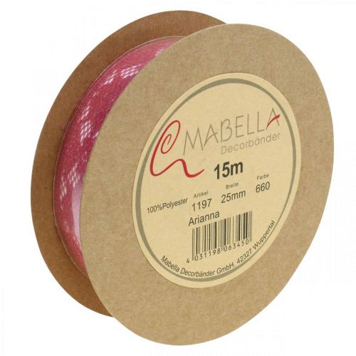 tételeket Csipke szalag rózsaszín 25mm deco szalag csipke 15m