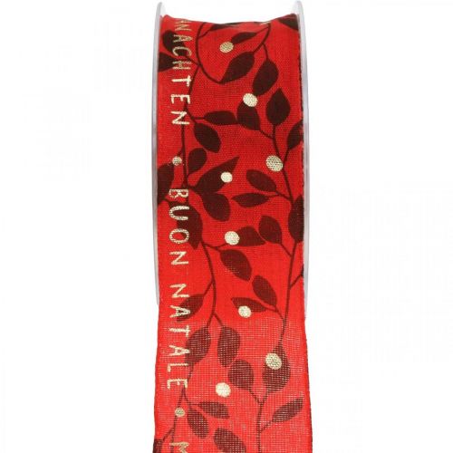 Floristik24 Karácsonyi szalag piros felirattal 40mm 20m