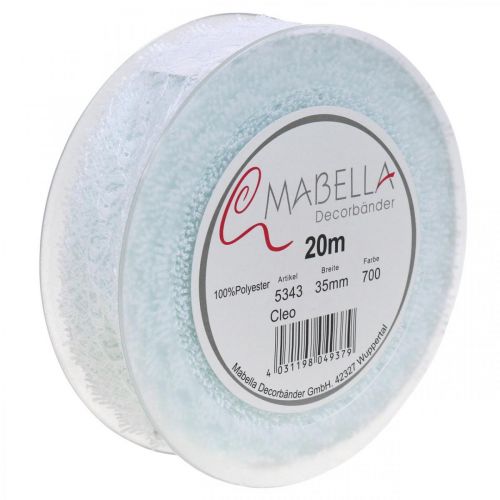 tételeket Csipke szalag, esküvői dekoráció, dekor szalag Fehér W35mm L20m